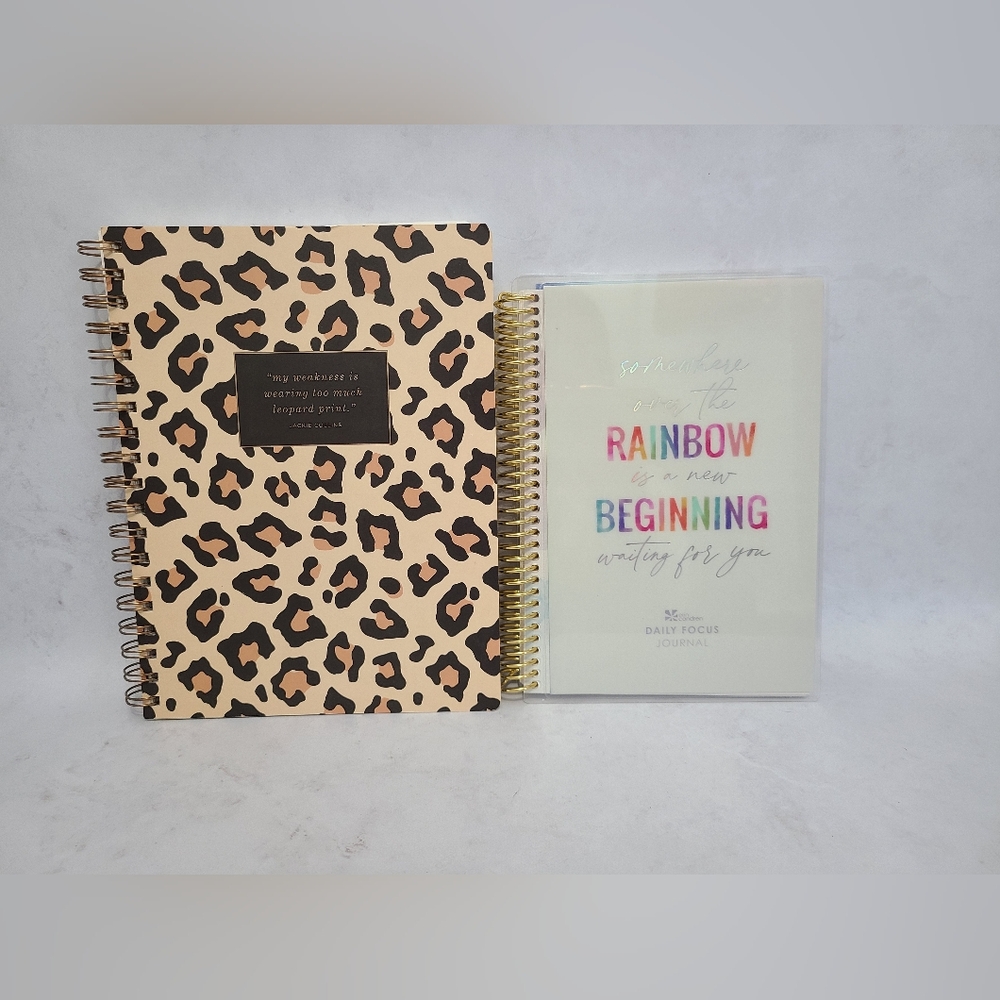 Erin Condren Daily Focus Journal & Leopard Print Notebook